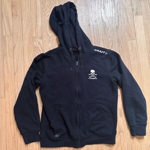 Craft Black Zip-Up Hoodie with #teamrivs Logo size small